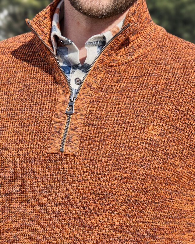 Lerros Heren Trui, Gedraaide Structuur - Pumpkin Orange