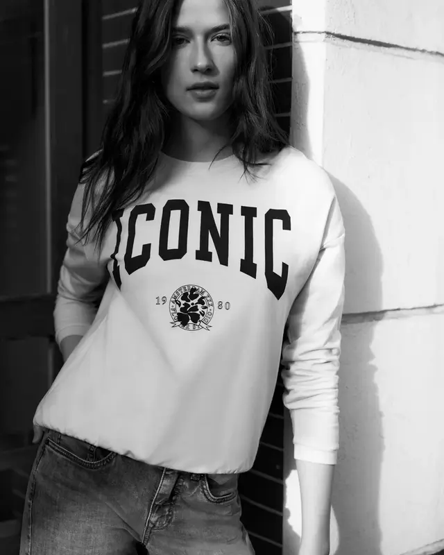 Street One Studio Shirt mit Wording - Soft Beige