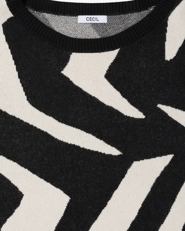 Cecil Pullover mit Grafikmuster - Black