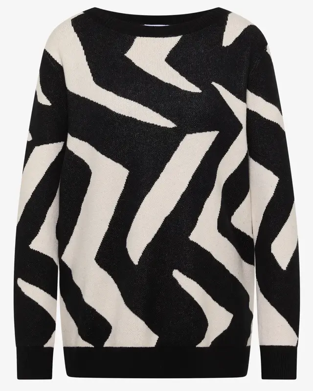 Cecil Pullover mit Grafikmuster - Black