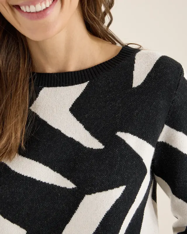 Cecil Pullover mit Grafikmuster - Black