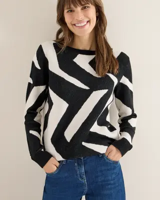 Cecil Jumper with Graphic Print - Black