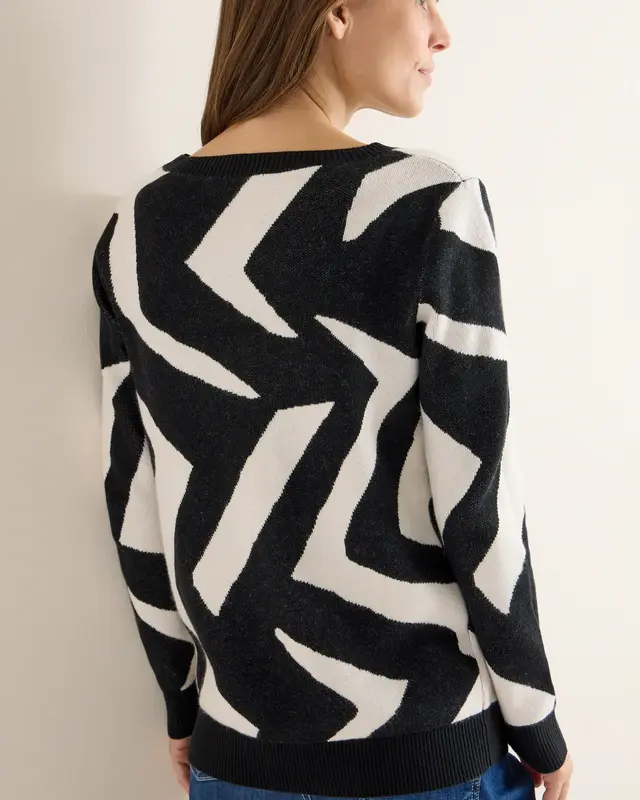 Cecil Pullover mit Grafikmuster - Black