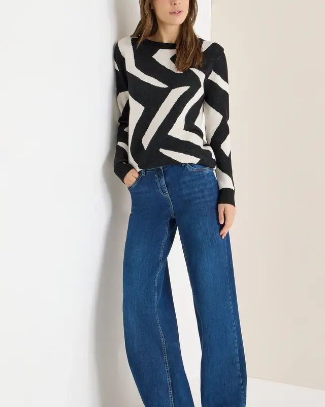 Cecil Trui met Grafisch Patroon - Black