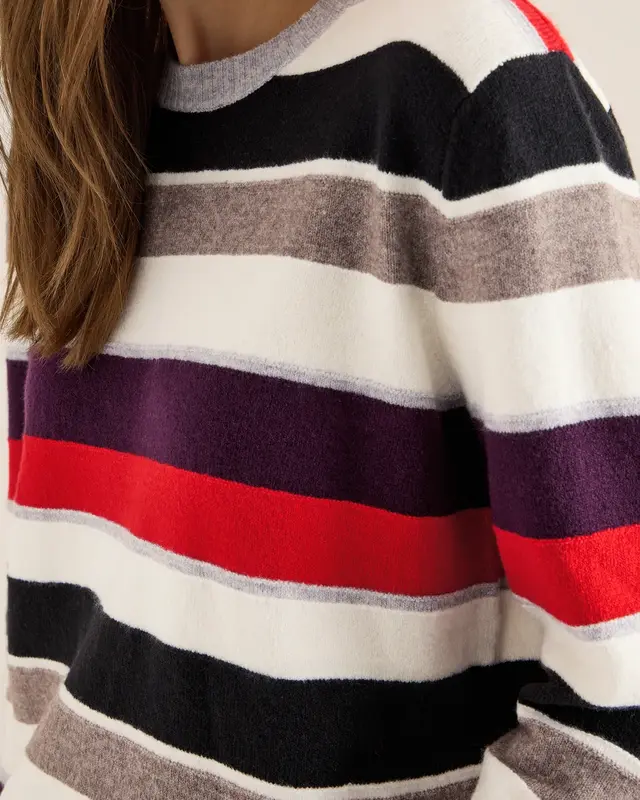 Cecil Jumper with Stripes - Vanilla White