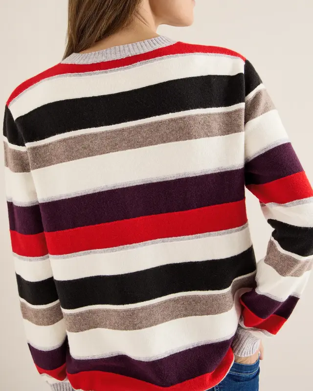 Cecil Pullover mit Streifen - Vanilla White