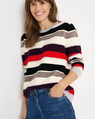 Cecil Jumper with Stripes - Vanilla White