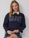 S. Oliver Sweatshirt with Text - Navy