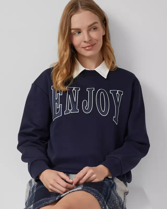S. Oliver Sweatshirt with Text - Navy