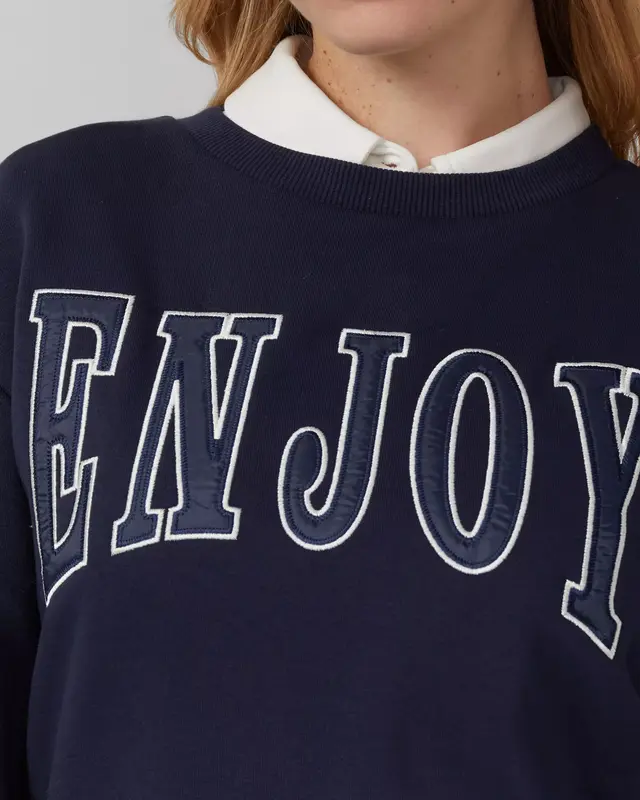 S. Oliver Sweatshirt with Text - Navy