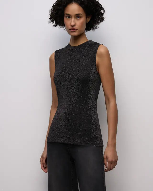 Street One Glitter Top - Black