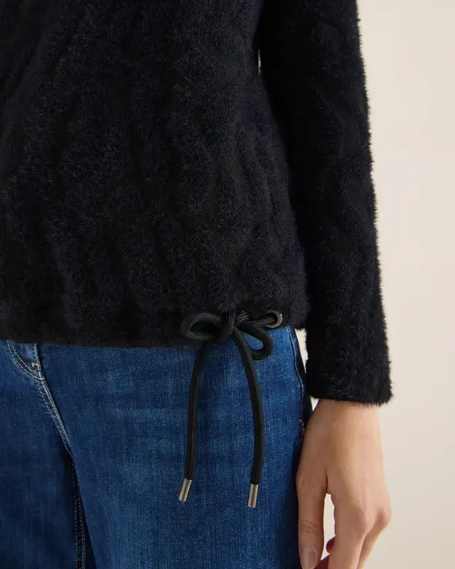 Cecil Federgarn Jacquard Shirt - Black