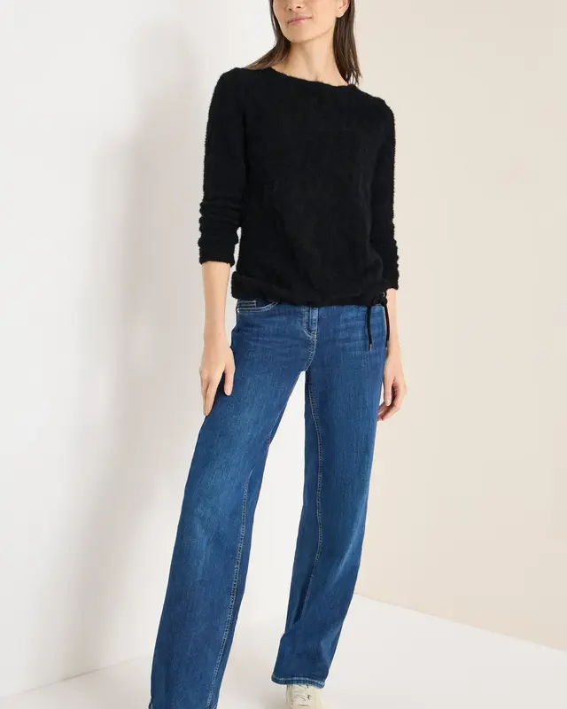 Cecil Federgarn Jacquard Shirt - Black