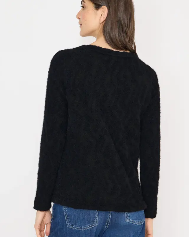 Cecil Federgarn Jacquard Shirt - Black