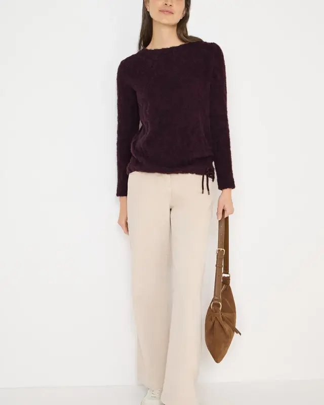 Cecil Federgarn Jacquard Shirt - Eggplant Red