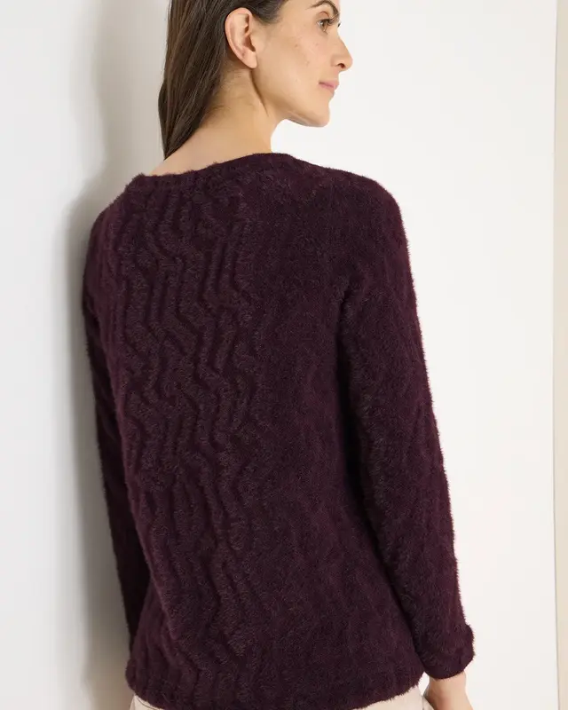 Cecil Federgarn Jacquard Shirt - Eggplant Red