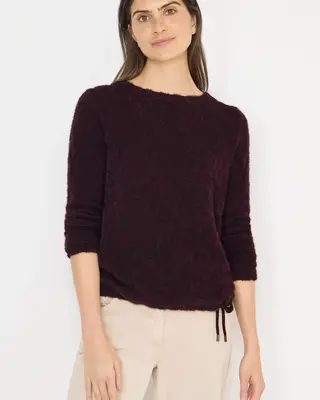 Cecil Federgarn Jacquard Shirt - Eggplant Red