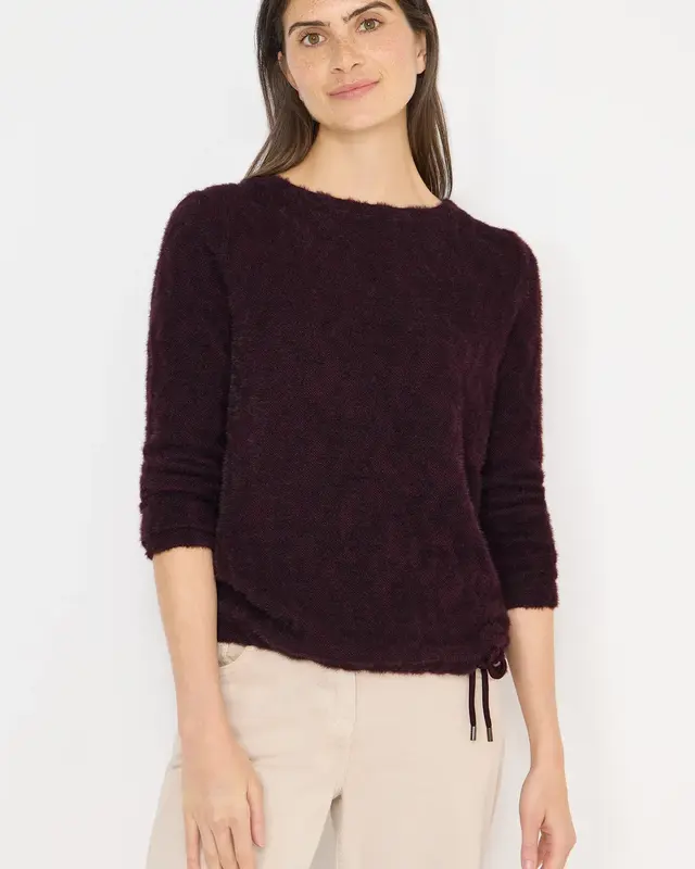 Cecil Federgarn Jacquard Shirt - Eggplant Red