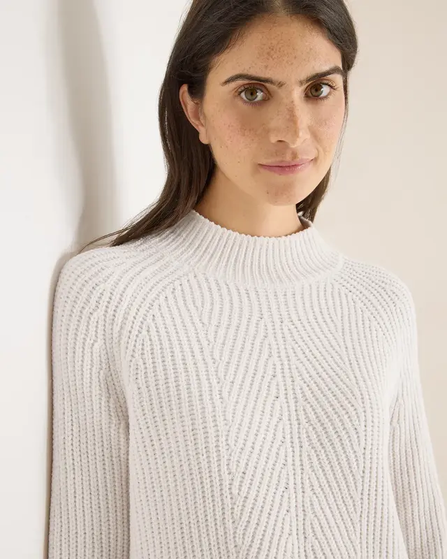 Cecil Trui van Chenille met Col - Light Greige