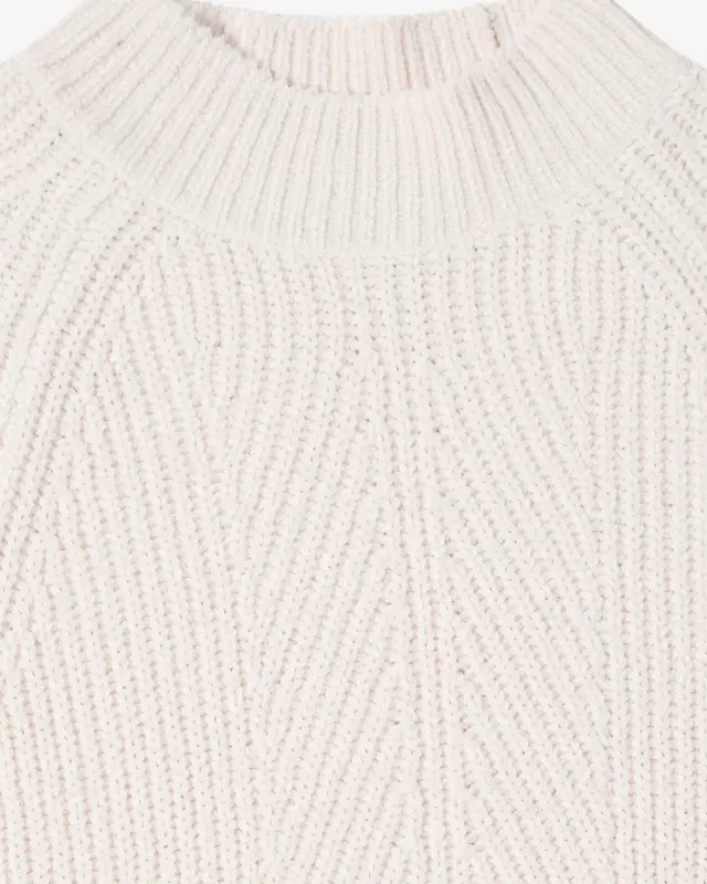 Cecil Trui van Chenille met Col - Light Greige