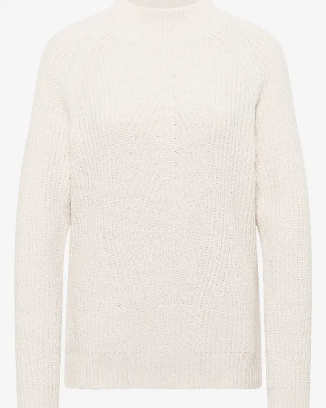 Cecil Trui van Chenille met Col - Light Greige