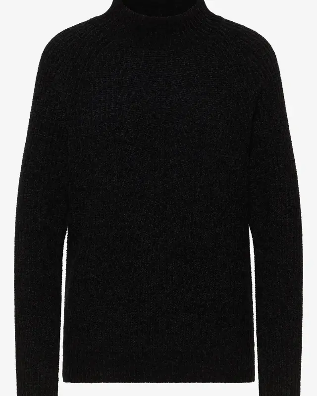 Cecil Turtleneck Chenille Pullover - Black