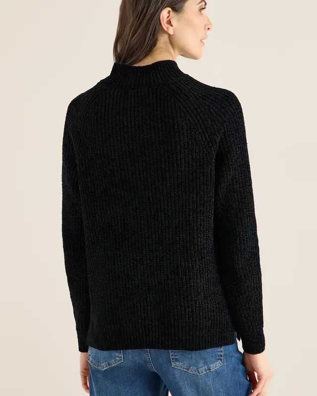 Cecil Turtleneck Chenille Jumper - Black