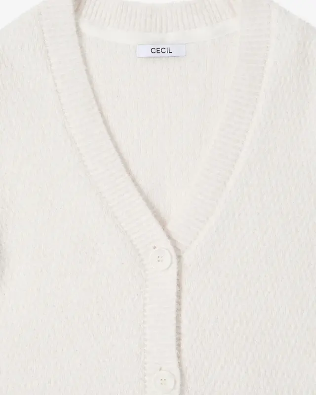 Cecil Federgarn Cardigan - Light Greige