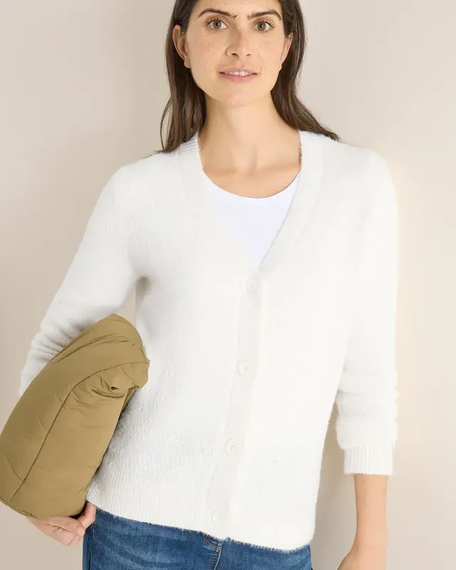 Cecil Featheryarn Cardigan - Light Greige