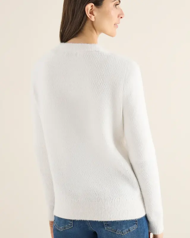 Cecil Federgarn Cardigan - Light Greige