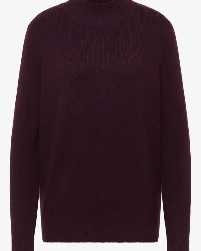 Cecil Cosy Turtleneck Pullover - Eggplant Red Melange
