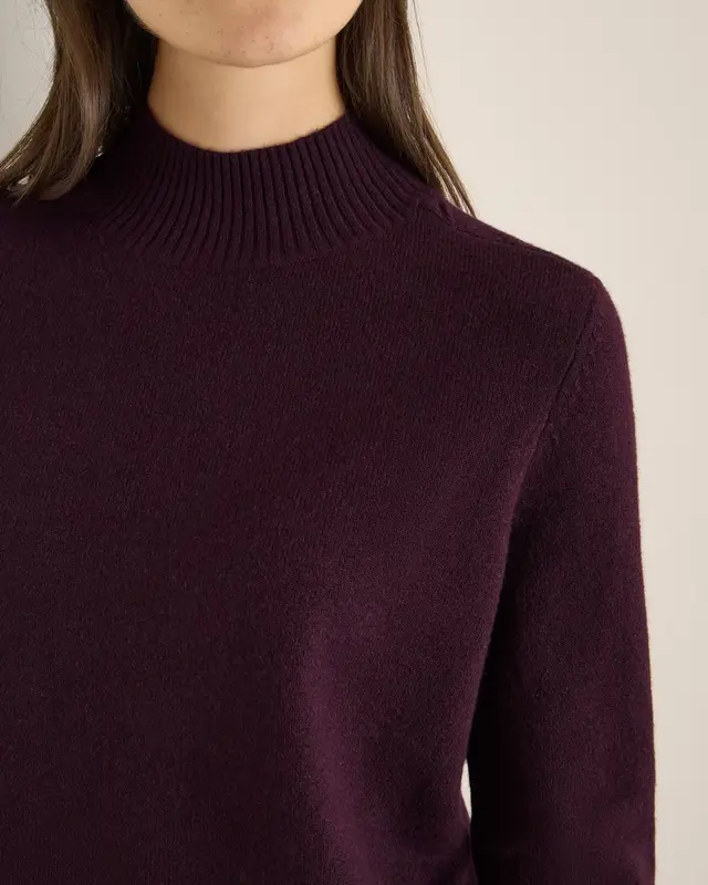 Cecil Cosy Turtleneck Pullover - Eggplant Red Melange