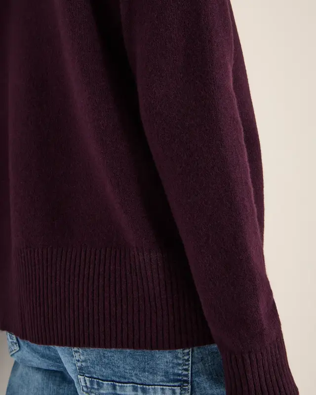 Cecil Cosy Turtleneck Pullover - Eggplant Red Melange