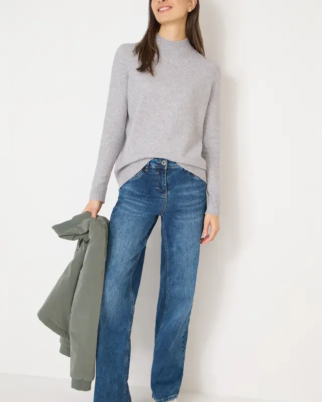 Cecil Cosy Turtleneck Jumper - Luna Grey Melange