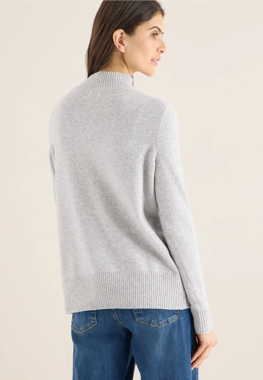 Softes Melange Ripp-Shirt für Damen in Blau Softes Melange Ripp-Shirt für Damen in Blau