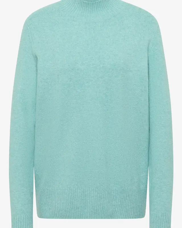 Cecil Cosy Turtleneck Pullover - Foam Blue Melange