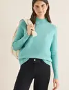 Cecil Cosy Turtleneck Jumper - Foam Blue Melange