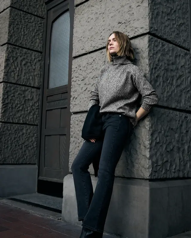 Street One Studio Mouliné Pullover - Black