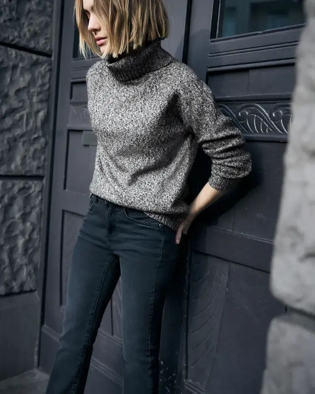 Street One Studio Mouliné Pullover - Black