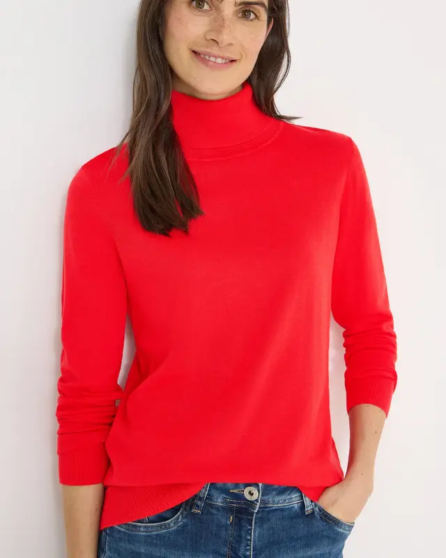 Cecil Basic Rollkragenpullover - Pumkin Orange