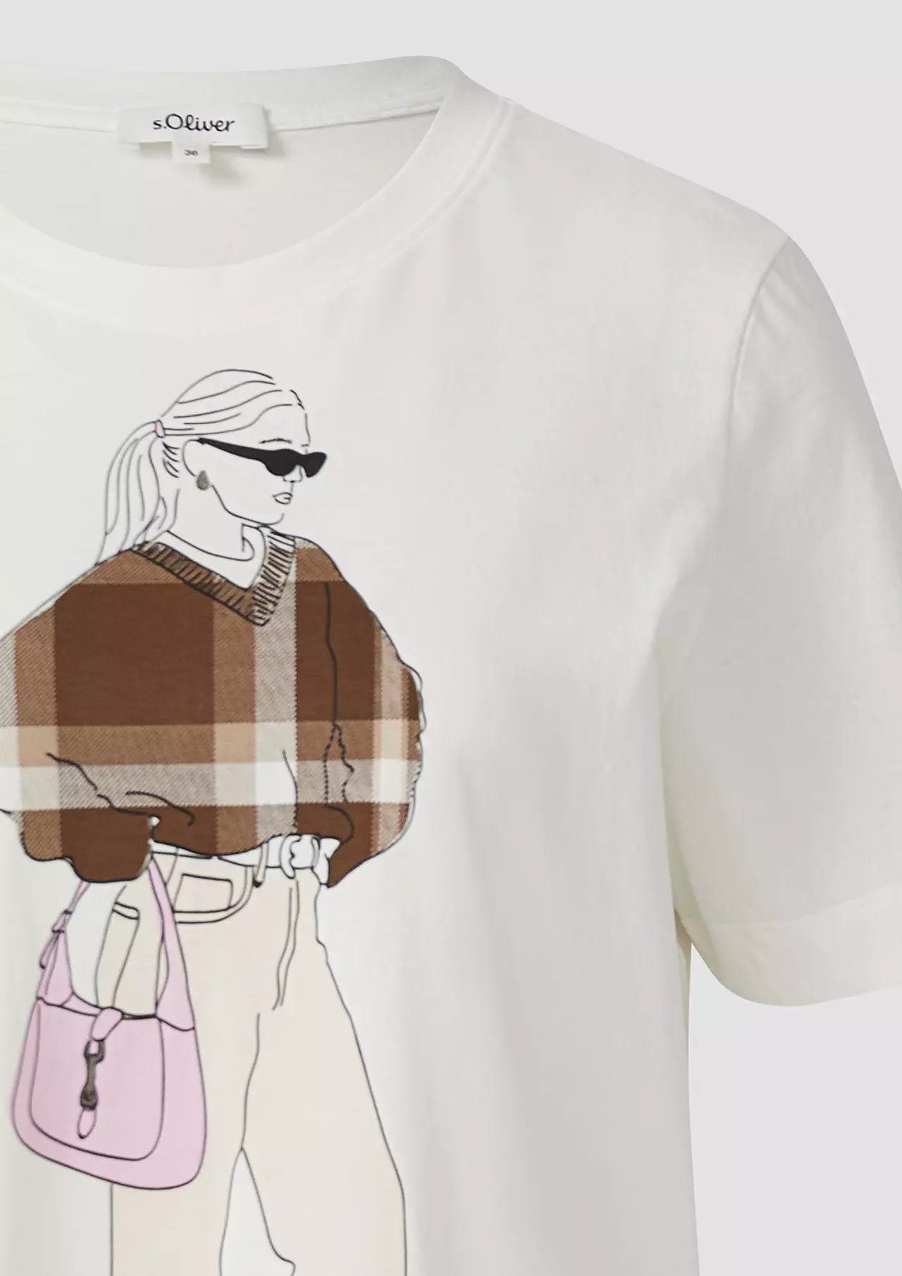 S. Oliver Relaxed T-Shirt met Frontprint - Off White