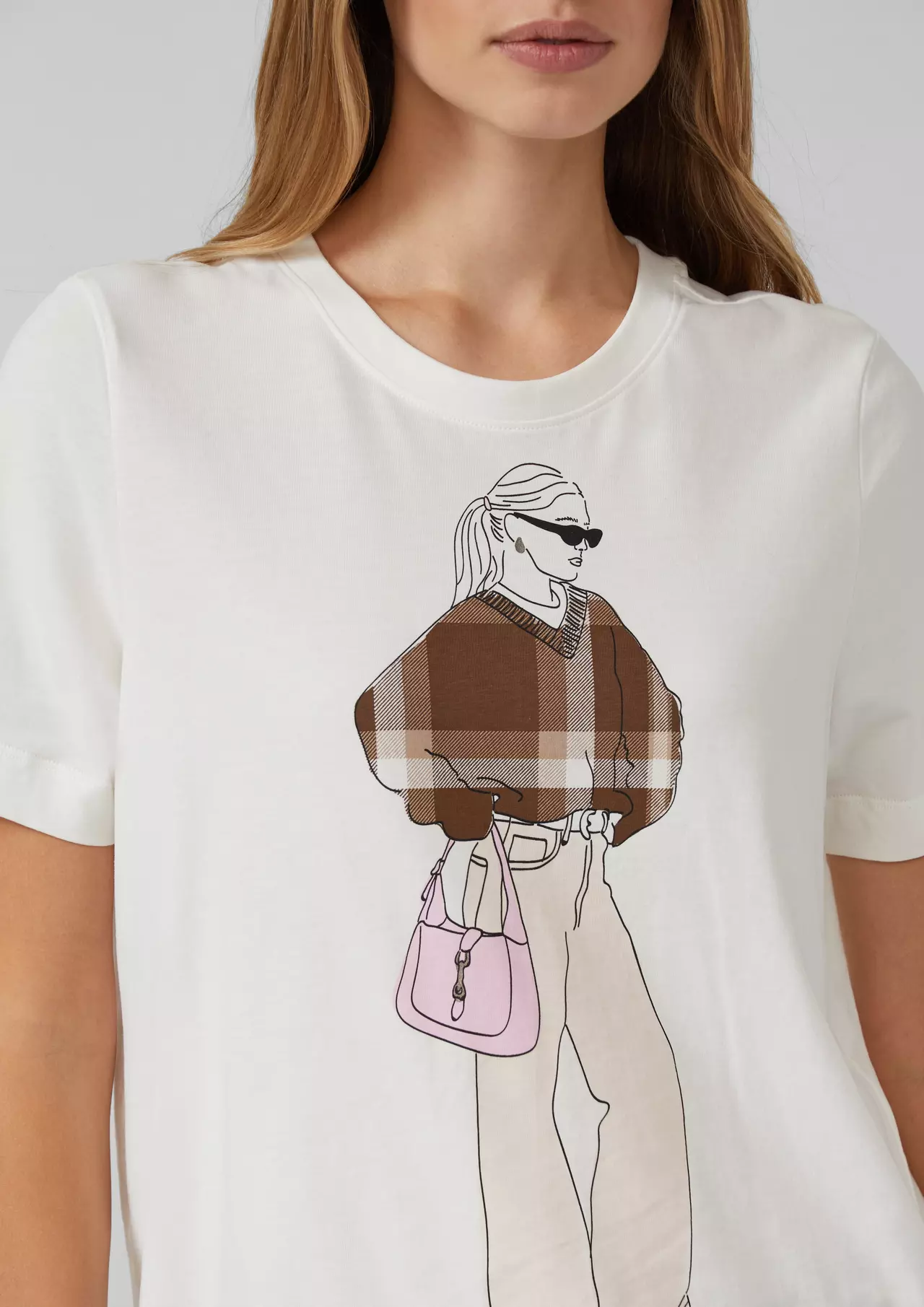 S. Oliver Relaxed T-Shirt met Frontprint - Off White