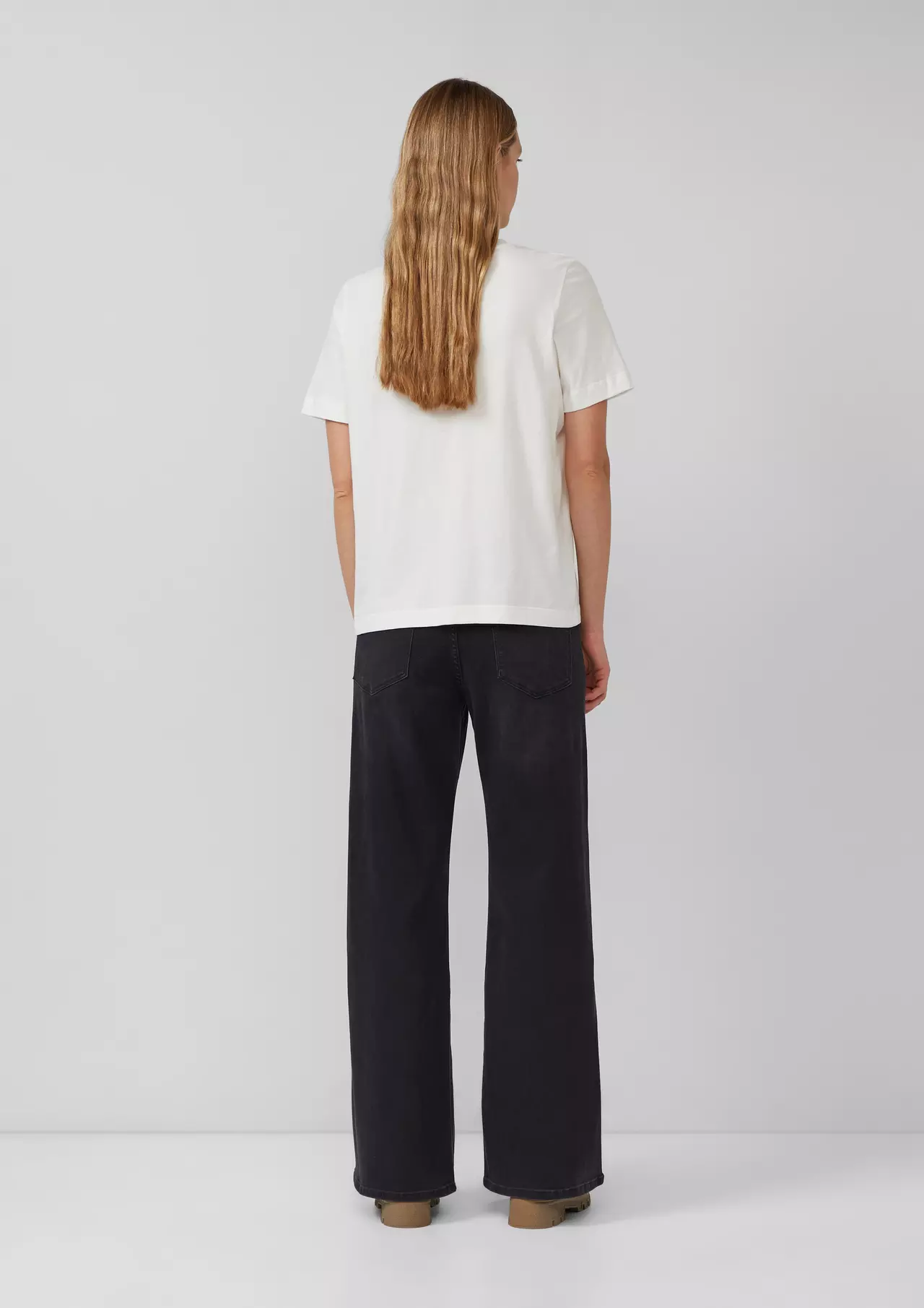 S. Oliver Relaxed T-Shirt met Frontprint - Off White