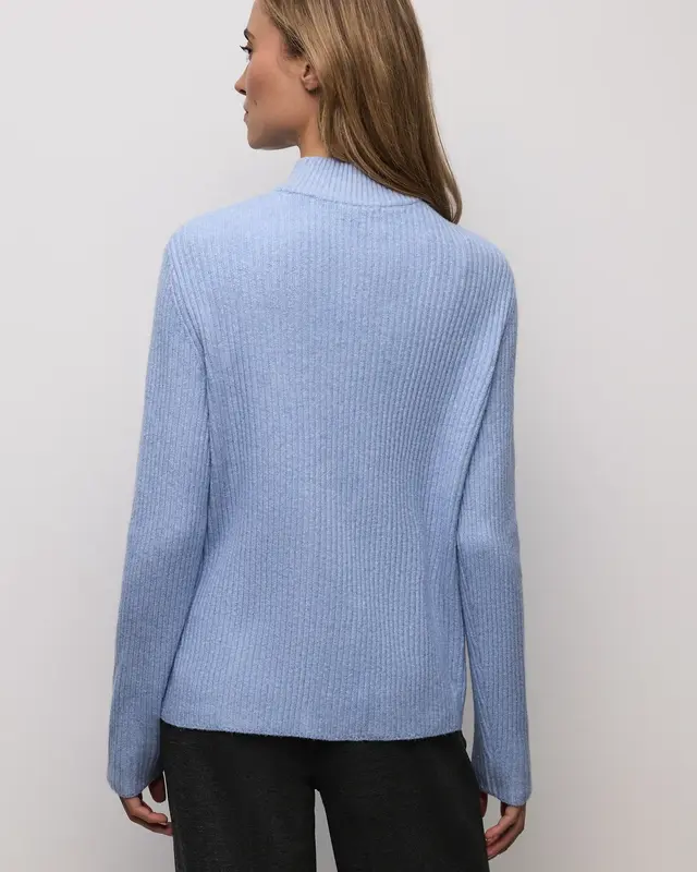 Street One Softer Strukturpullover - Frosted Blue Melange