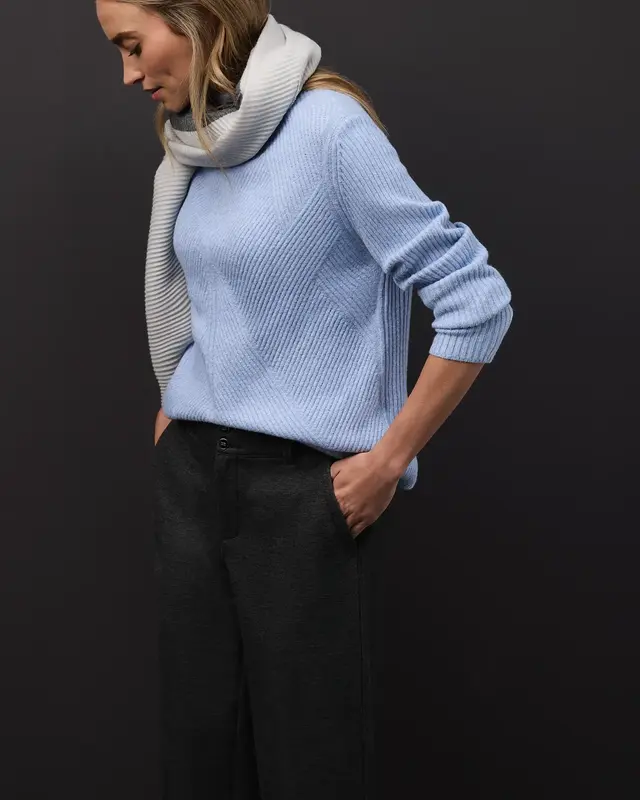 Street One Softer Strukturpullover - Frosted Blue Melange