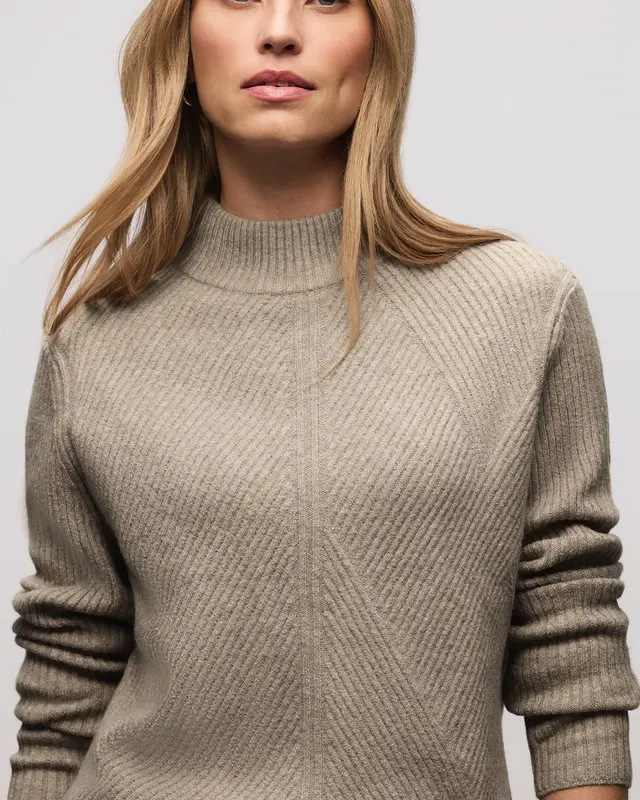 Street One Softer Strukturpullover - Mocha Glow Melange