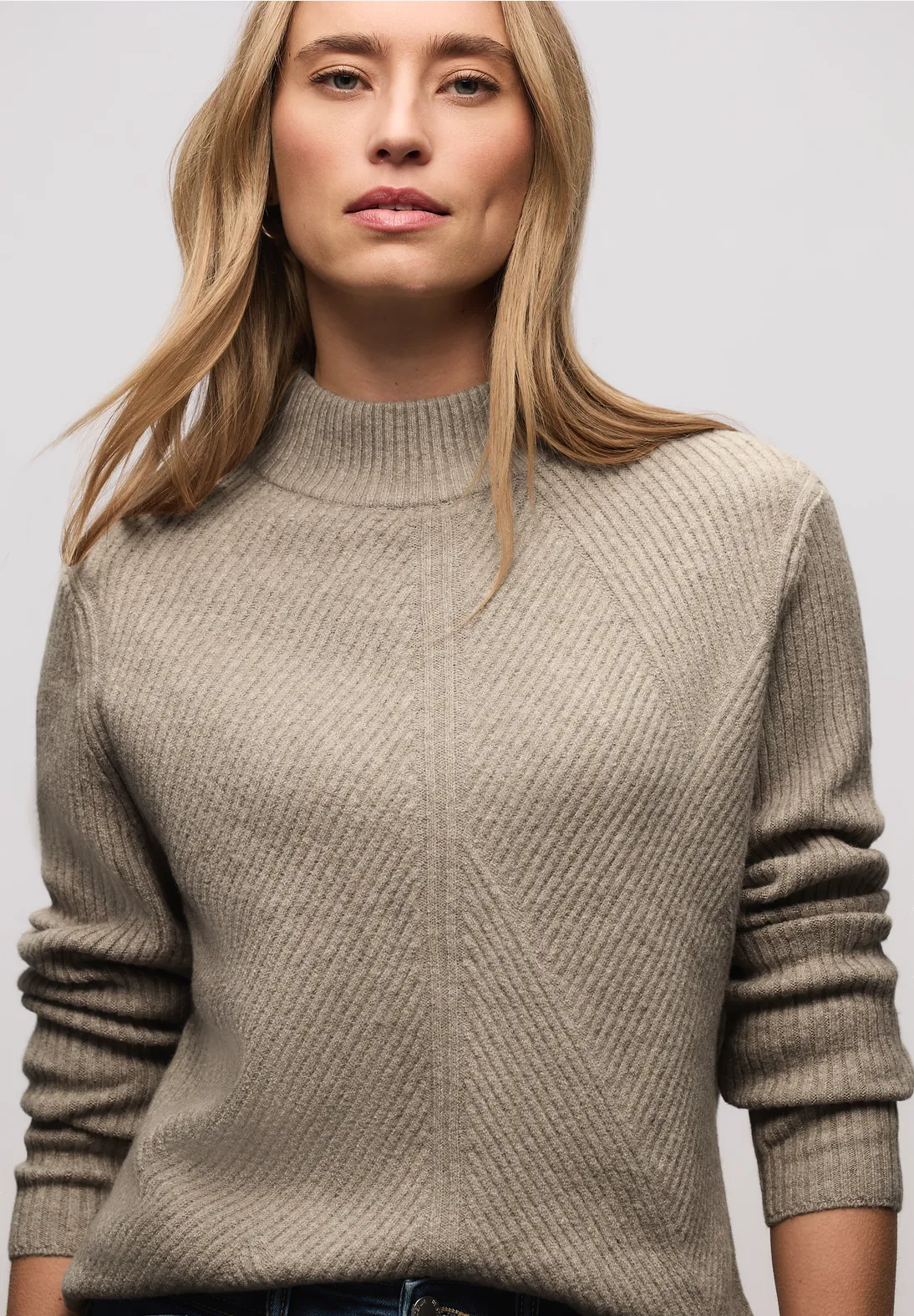 Street One Soft Structured Jumper - Mocha Glow Melange