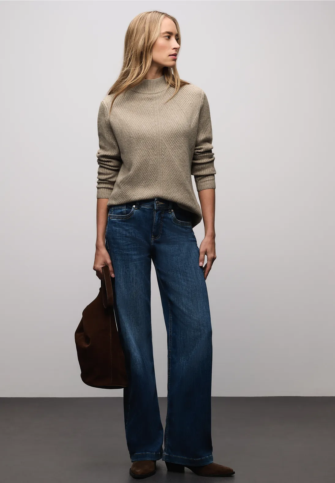 Street One Soft Structured Jumper - Mocha Glow Melange
