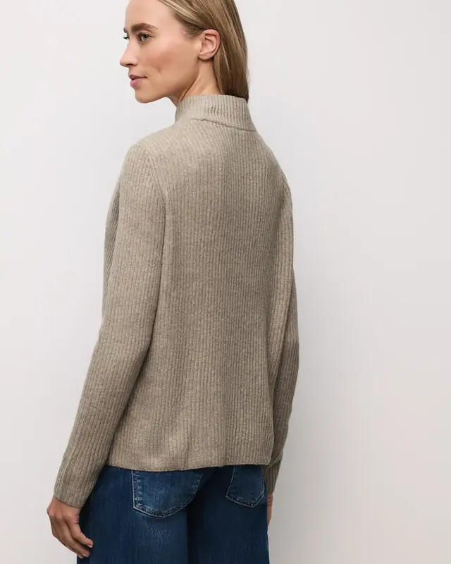 Street One Softer Strukturpullover - Mocha Glow Melange