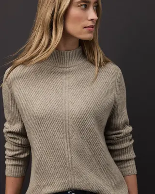 Street One Softer Strukturpullover - Mocha Glow Melange